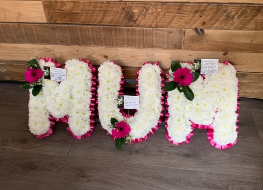 Lettering With Flower Corsage